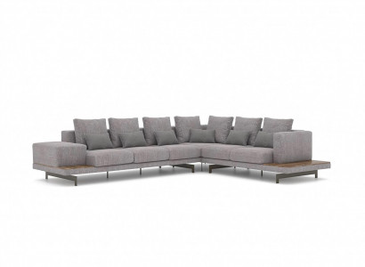 Designer New L-Shape Sofa Grey Textile Furniture Living Room Decor